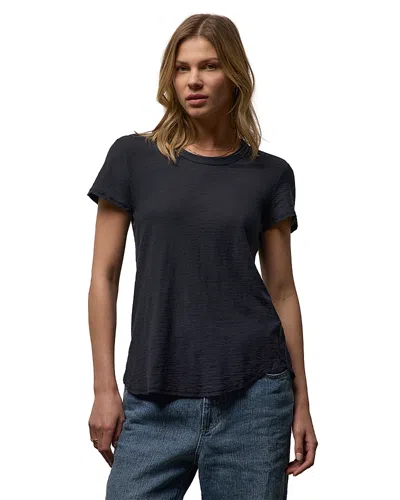 James Perse Sheer Slub Crew Neck Tee In Black