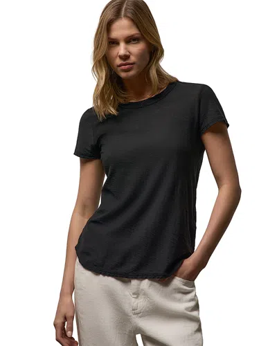James Perse Sheer Slub Crew Neck Tee In Animal Print