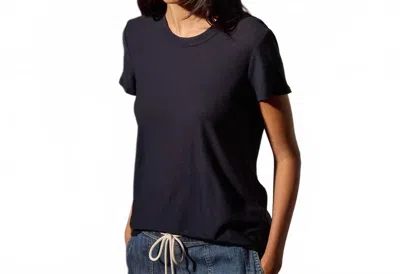 James Perse Sheer Slub Crew Neck Tee In Deep In Blue