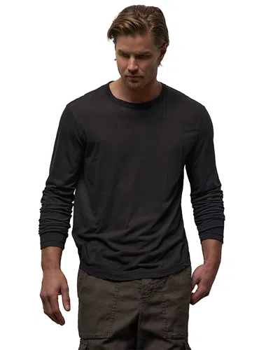 James Perse Shirttail Hem Crew Tee In Brown