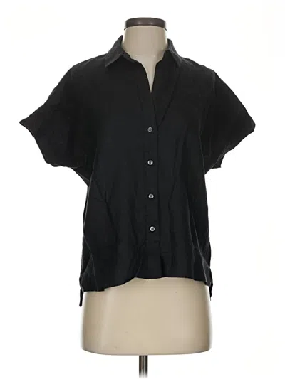 Pre-owned James Perse Short Sleeve Blouse In Black
