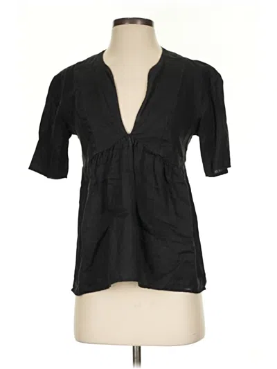 Pre-owned James Perse Short Sleeve Blouse In Black