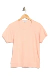 James Perse Short Sleeve Cotton Pullover In Orange