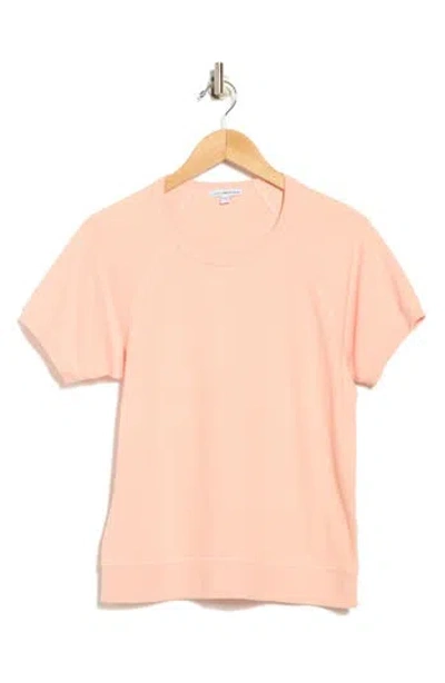 James Perse Short Sleeve Cotton Pullover In Orange