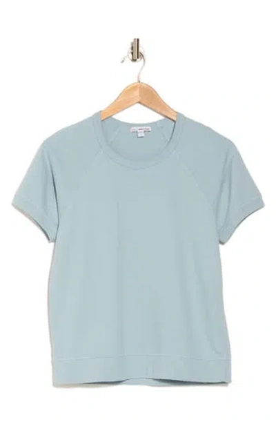 James Perse Short Sleeve Cotton Pullover In Blue