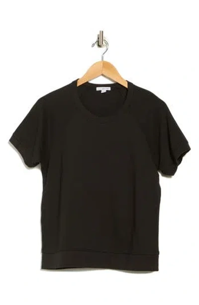 James Perse Short Sleeve Cotton Pullover In Black