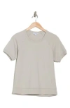 James Perse Short Sleeve Cotton Pullover In Mineral