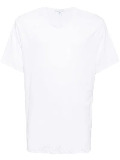 James Perse Luxe Lotus Jersey V-neck T-shirt In White