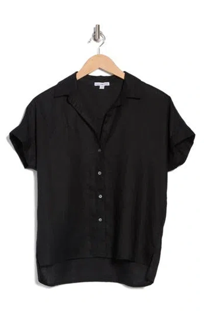 James Perse Short Sleeve Linen Button-up Shirt