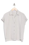 James Perse Short Sleeve Linen Button-up Shirt In White
