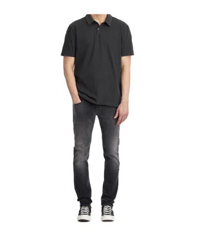 James Perse Short Sleeve Polo Shirt In Black