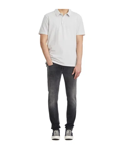 James Perse Short Sleeve Polo Shirt In White