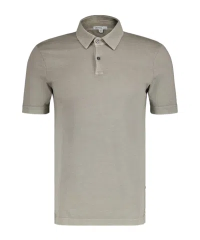 James Perse Short-sleeve Supima-cotton Polo Shirt In Gray