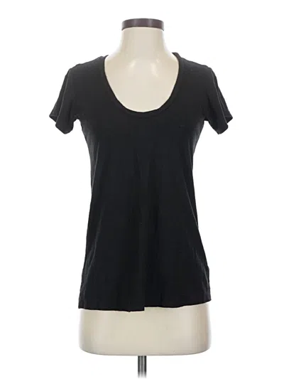 Pre-owned James Perse Short Sleeve Top Black Scoop Neck Tops
