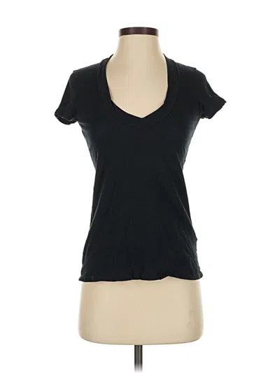Pre-owned James Perse Short Sleeve Top Black V Neck Tops