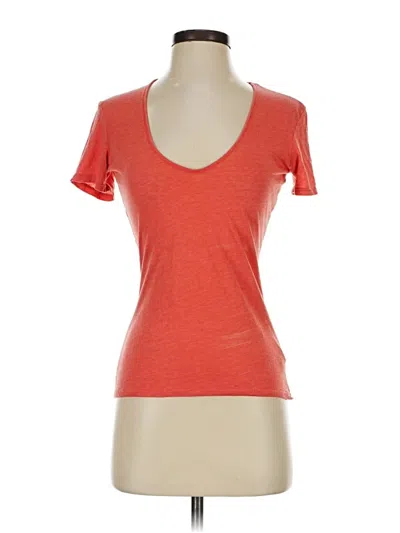 Pre-owned James Perse Short Sleeve Top Orange Scoop Neck Tops