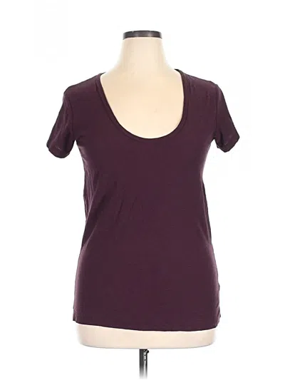 Pre-owned James Perse Short Sleeve T-shirt In Burgundy