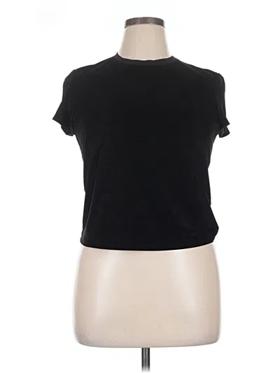 Pre-owned James Perse Short Sleeve Turtleneck In Black
