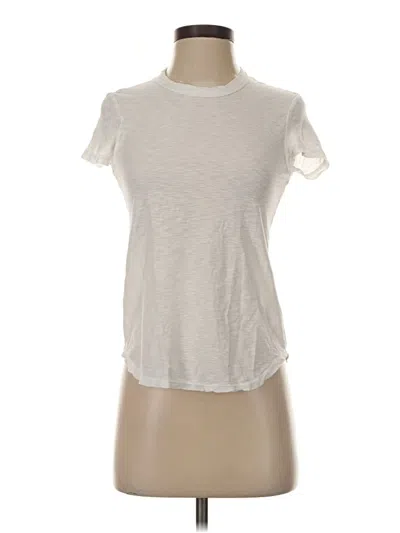 Pre-owned James Perse Short Sleeve Turtleneck In Ivory