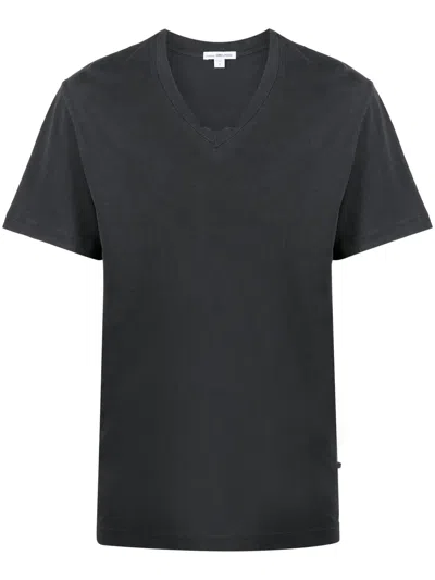 James Perse Short-sleeve V-neck T-shirt In Grey