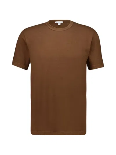 James Perse Short-sleeved Crew-neck T-shirt In Brown