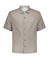 James Perse Short-sleeves Buttoned Poplin Shirt In Multi
