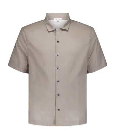 James Perse Short-sleeves Buttoned Poplin Shirt In Multi