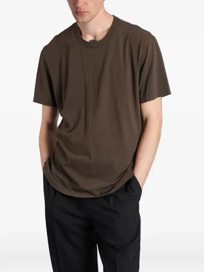 James Perse Short-sleeve Crew-neck T-shirt In Brown
