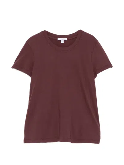 James Perse Short-sleeve Crew-neck T-shirt In Burgundy