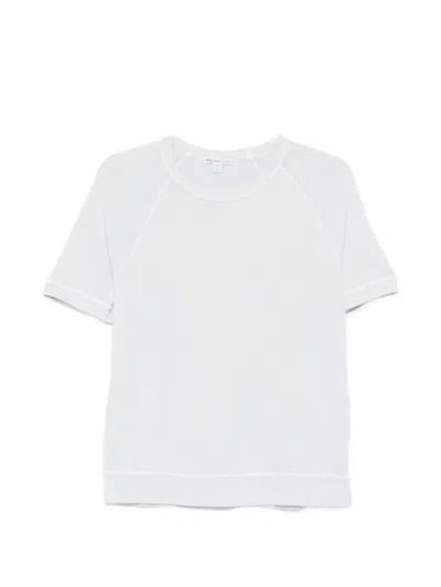 James Perse Short-sleeve Raglan Sweater In Blue