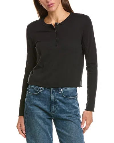 James Perse Shrunken Henley In Black