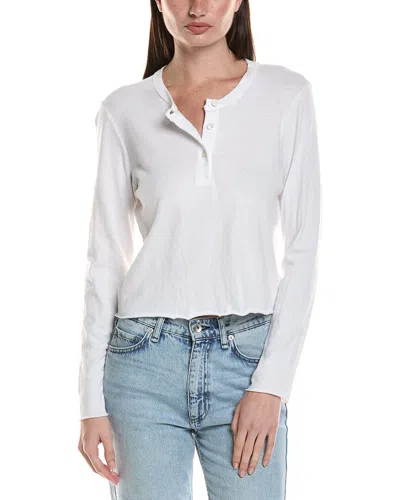 James Perse Shrunken Henley In White