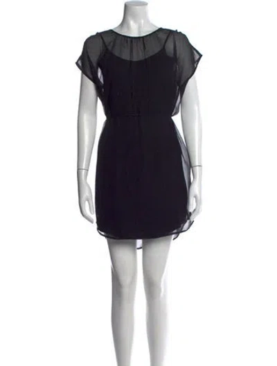 Pre-owned James Perse Silk Mini Dress In Black
