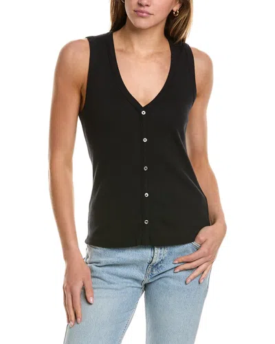 James Perse Sleeveless Rib Vest In Black