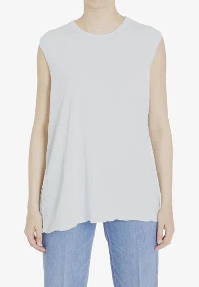 James Perse Sleeveless Solid T-shirt In Turquoise