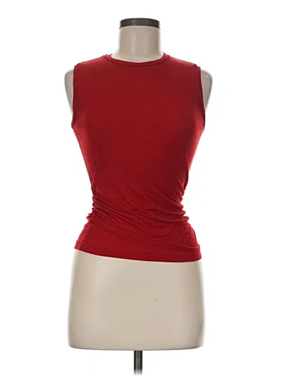 Pre-owned James Perse Sleeveless Top Red Halter Neckline Tops