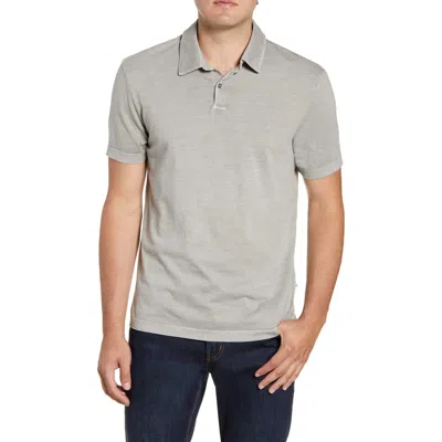 James Perse Slim Fit Sueded Jersey Polo In Gray