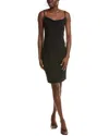 James Perse High Gauge Fresca Drape Front Dress Black In Black