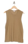 James Perse Slub Cotton Muscle Tank In Brown