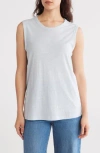 James Perse Slub Cotton Muscle Tank In Baby Blue