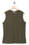 James Perse Slub Cotton Muscle Tank In Green