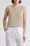 James Perse Slub Cotton Muscle Tank In Toast