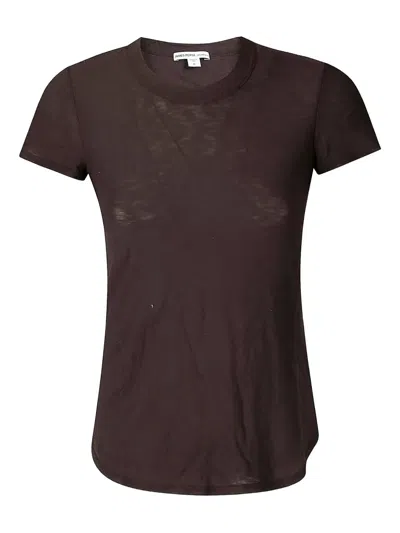 James Perse Slub Crew-neck T-shirt In Brown