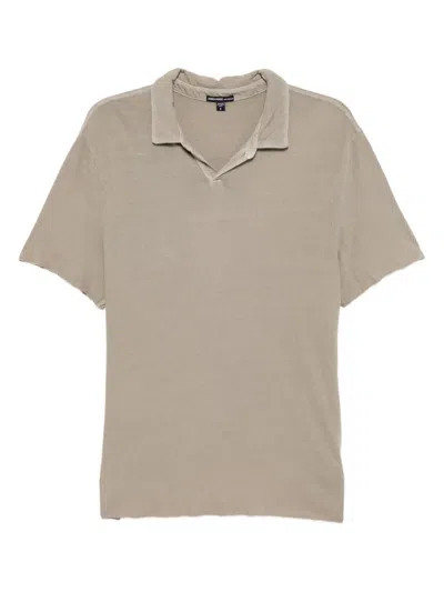 James Perse Slub Polo Top In Neutral