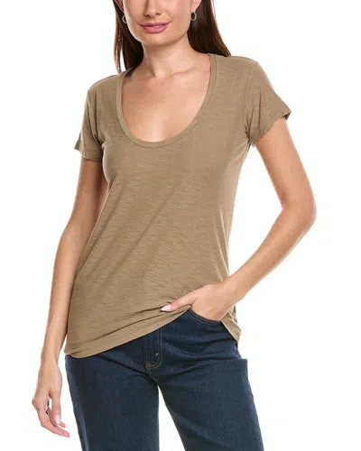 James Perse Mock Turtleneck Dress In Brown