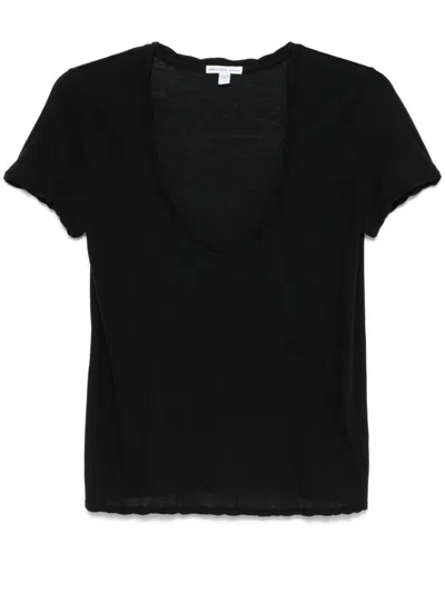 James Perse Slub Texture T-shirt In Black