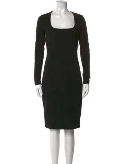 Pre-owned James Perse Square Neckline Knee-length Dress In Black