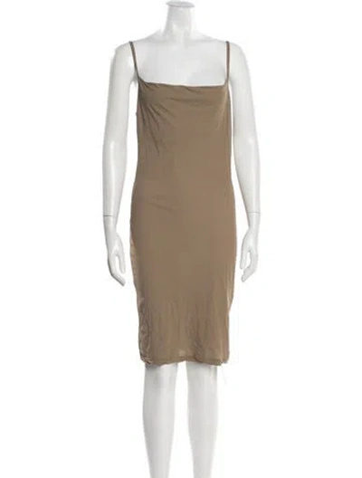 Pre-owned James Perse Square Neckline Knee-length Dress In Neutral