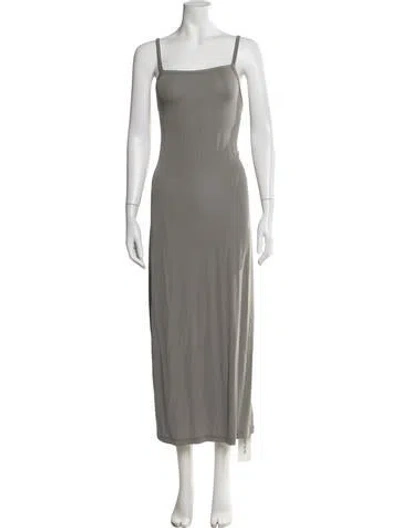 Pre-owned James Perse Square Neckline Long Dress In Neutrals