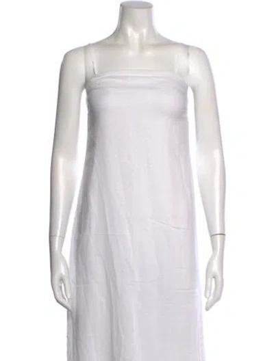 Pre-owned James Perse Square Neckline Long Dress In White